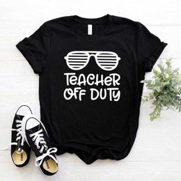 Teacher Off Duty Women Womens Tee T-shirt Casual Hipster Funny Lady Yong Girl Top