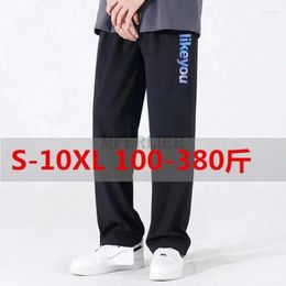 Men's Pants Spring Autumn Men Straight Letter Large Size 8XL 10XL Casual Elasticity Loose Trousers 52 54