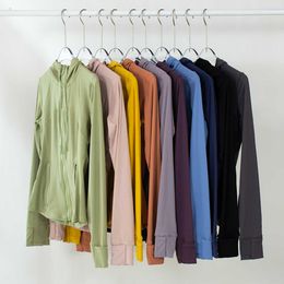 2023 Fashion Brand Lu's Women's Jackets Fiess Running Street Yoga Clothes Zipper Training Sweatshirt Top Blazer Cardigan Tight Coat Casual
