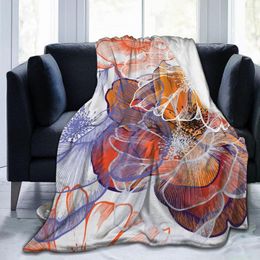Blankets Flannel Blanket Abstract Floral Spring Roses Ultra-Soft Micro Fleece For Bathrobe Sofa Bed Travel Home Winter