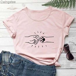 Womens Dog Hand T-shirt Fist Tee Bump Graphic Shirt Arrival Casual Funny T Mom Life