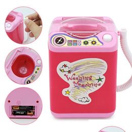 Other Makeup Mini Electric Simation Washing Hine Toy Makeup Puff To Clean Up Small Cleaning Brushes Cosmetic Tool Fast Ship Drop Del Dhtpq