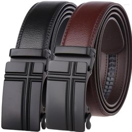 Belts 2022 Men's Genuine Leather Belt Automatic Buckle Waist Strap For Business Male Cintos High Quality Cowhide Men