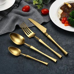 Flatware Sets 4pcs Set Colorful Stainless Steel Dinning Classic Dinner Metal European Spoon Fork Knife Steak Cutlery