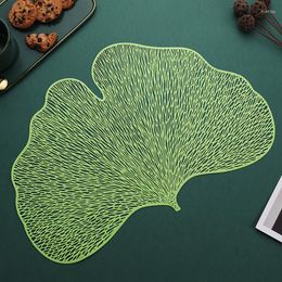 Table Mats Hollow Placemats PVC Heat-insulating Dining Ginkgo Biloba Shaped Decorative Luxury Home Wholesale