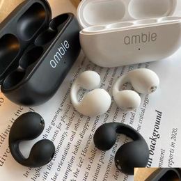 New Cell Phone Earphones For Ambie Sound Earcuffs Ear Bone Conduction Earring Wireless Bluetooth Auricares Headset Tws Sport E Dhpj0