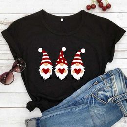 Valentines Day Gnomes T-shirt Cute Womens T Shirt Colourful Shirs Trendy Tee Women
