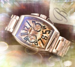 Clean Factory Color Big Dial Watches 43mm Quartz Cronograph Men Men Lumious Arabic Digital Timing Run Second Sports Sapphire Glass Mirror Wristwatches