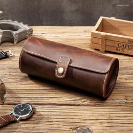 Watch Boxes 3 Soft Genuine Leather Pocket Home Officce Case Organizer Pouch Supplies