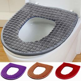 Toilet Seat Covers 1Pc Winter Velvet Soft Cover Elastic Bathroom Closestool Mat Warm Cushion Home Supplies