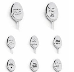 Coffee scoops Steel Ice Cream Dessert Tea Spoon Love Party Favor Gift Drinking Honey Flatware Anniversary Wedding