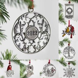 Metal Snowflake Deer Pendant 2022 Christmas Party Decoration Christmas Tree Decor Hanging Ornaments New Year Gifts