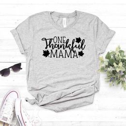 One Thankful Mama Tee Print Women Casual Funny T Shirt For Lady Girl Top Hipster