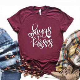 Hugs And Kisses Tee Print Women Tshirts Casual Funny T Shirt Lady Yong Top Hipster 6