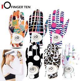 Sports Gloves Design Printed Premium Women's Golf Left Hand Right with Ball Marker Rh Lh Weathersof Grip Drop 221102