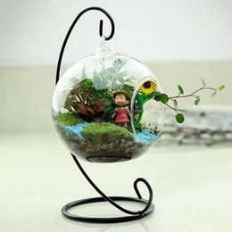 Candle Holders Creative Candlestick Stand Home Decoration Iron Metal Lantern Hanging Glass Globe Ornament Holder