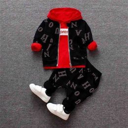 2023 Clothes Autumn Newborn Baby Spring Fashion Cotton Coats Tops Pants 3pcs Tracksuits For Bebe Boys Toddler Casual Sets