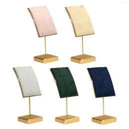 Jewelry Pouches Display Stand Soft Mat With Metal Base Necklace Board Storage Holder For Chain Women Girls Showroom