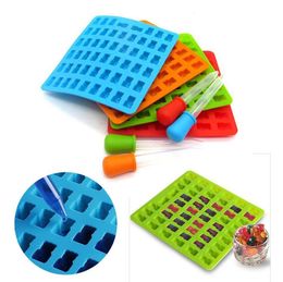 Bear Silicone Molds DIY Cake Chocolate Moulds Gummy Candy Mould Baking Handmade Tools Bakeware Kitchen Tool 4 Colors 53 Holes SN92