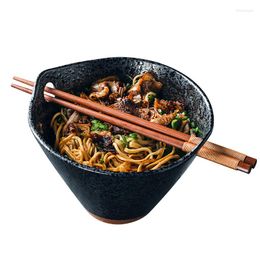 Bowls Japanese-Style Retro Kiln Transmutation Ceramic Instant Noodle Bowl Soup Salad Fruit Household Creative Binaural