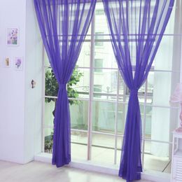 Curtain Simple Voile Solid Sheer Tulle Curtains Window For Living Room The Bedroom Screening Panel Cortinas