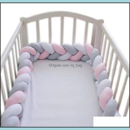 Pillow Baby Crib Bumper Knotted Braided Plush Nursery Cradle Decor Newborn Gift Cushion Junior Bed Sleep Bum Bbygsw Bde Ot5Hq