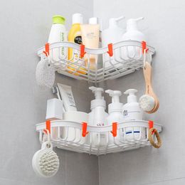 Hooks Bathroom Shelf Shower Shelves Shampoo Storage Rack Kitchen Holder Punch-Free Wall Mounted Organiser Accessories