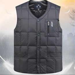 Men's Vests Man Spring 85% White Duck Down Male Autumn Vest Men Winter Warm Gilet Abajo Vestimenta