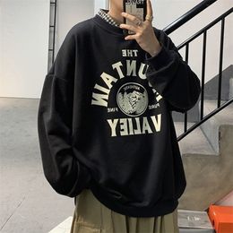 Mens Hoodies Sweatshirts Privathinker Korean Oversized Graphic Printed Man Casual Winter Fleece Male Loose Pullovers Tops 221102