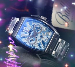 Crime Premium Mens Big Dial Watches 43mm Quartz Movement Male Time Clock Stainless Steel Arabic digital timing run second Luminous elegant wristwatch reloj de lujo
