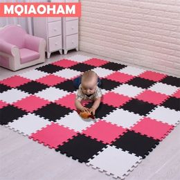 Play Mats MQIAOHAM Baby EVA Foam Puzzle Mat 30pcs/lot Black and White Interlocking Exercise Tiles Floor Carpet And Rug for Kids Pad 221103