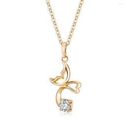 Pendant Necklaces Wholesale Fashion Women's Jewellery Dance Butterfly & Necklace Chain Women Lovely
