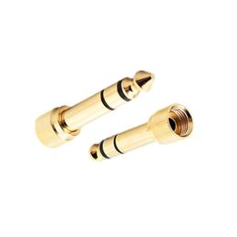 Gold-Plated Aux Connectors 6.35mm Male to 3.5mm Female Plug Jack Stereo Audio Headphone Screw Adapter Converter Connector