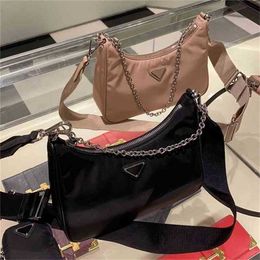 Purse 2022 new chain three in one nylon underarm Handbags Womens Minority hobo bag hand carrying one shoulder medieval magic stick bag