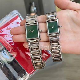 New Top Fashion Quartz Watch Women Silver Dial Classic Rectangle Design Wristwatch Ladies Elegant Full Stainless Steel Clock 1534