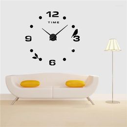 Wall Clocks Modern Decoration Clock Self Adhesive Sticker 3D Large DIY Digital Needle For Living Room