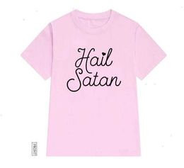 Hail Satan Women Casual Tops Hipster Funny T-shirt For Lady Yong Girl Top Tee Drop