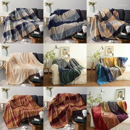 Blankets Nordic Plaid Chenille Sofa Throw Blanket Airplane Travel For Bed Living Room Boho Decoration Home Decor Cover