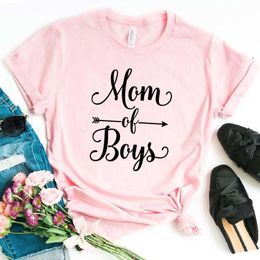 Mom Of Boys Womens T Shirt Print Women Casual Funny For Lady Girl Top Tee Hipster