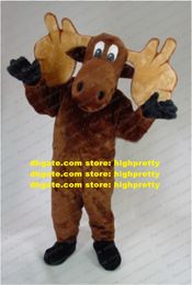 Brown Moose Deer Mascot Costume Adult Cartoon Character Outfit Family Spiritual Activities Promotional Items zz7687