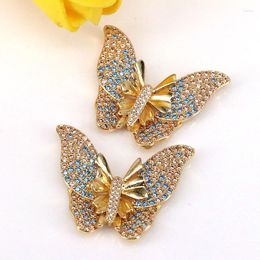 Pendant Necklaces 5Pcs Gold Plated Jewelry Micro Inlay Zircon Big Butterfly Necklace For Making