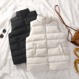 2022 Winter Down Vest 여성 느슨한 양복 조끼 몸 따뜻한 재킷 면화 패딩 재킷 민소매 여성 양복 조끼