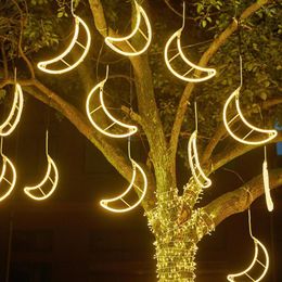 Strings Thrisdar 40CM LED Moon Christmas String Lights Outdoor Fairy Garland For Wedding Holiday Party Patio Decor