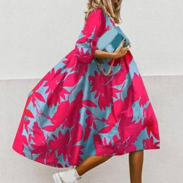 Casual Dresses Summer Dress Long Print Party Mid-Calf Baggy Girls Midi For Dates