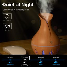 Essential Oils Diffusers Air Humidifier Aroma Oil Humidificador USB Diffuser Mute Cool Mist Sprayer For Car Bedroom Fragrance Purifier 130ML Vase Shape 221102