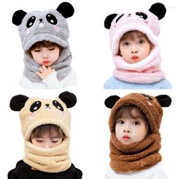 Hair Accessories Cartoon Hat For Girls Boys Scarf Thicken Cap Winter Kids Born Baby Stuff Children Plus Fleece Caps 1-18Years