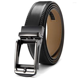 Belts Adjustable Ratchet Men Classic Cowskin Leather Belt For Luxury Casual Business Design Automatic Alloy Buckle R952
