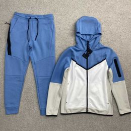 high qualityMale DIY Hoodies Men's Sports Set Custom Logo Winter Autumn Long Sleeve Hooded Hoodies and Pants Patchwork Two Pieces Sets