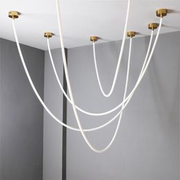 Pendant Lamps Modern LED Chandelier Silicone 360-degree Light-emitting For Living Room Restaurant Department El Office Lights
