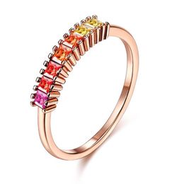 Cluster Rings Cluster Rings Sierhoo Rainbow S925 Sterling Sier For Women Colorf Cubic Zirconia Rose Gold Plated Elegant Gift Fine Je Dhl8O